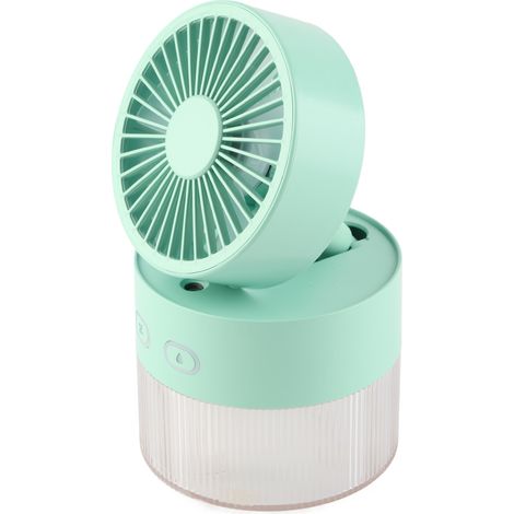 Mini ventilateur à eau pliable, petit refroidisseur de bureau, en ABS, avec brumisateur USB, pour la maison, la bibliothèque ou le bureau (vert). (1/5)