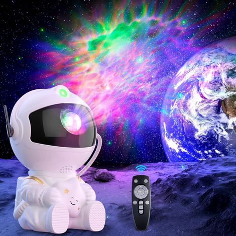 Projecteur astronaute, projecteur d'étoiles pour enfants, projecteur galaxie LED, veilleuse pour bébé avec 8 modes, rotation à 360°, télécommande et minuterie pour [YJD] (1/5)