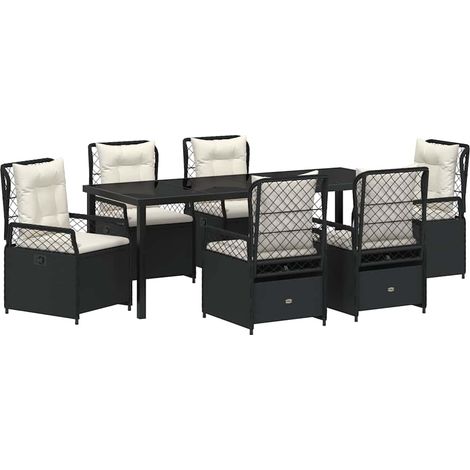 Maison Exclusive - Set da Pranzo per Giardino 7 pz Nero polyrattan (1/5)