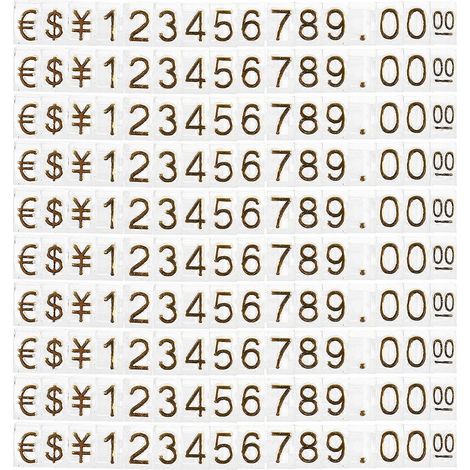 Lot de 20 cubes présentoirs de prix pour comptoir, étiquettes de prix en plastique-6.20X0.60X0.40CM-Golden (1/4)