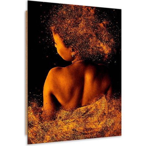 Quadro deco panel, Giovane donna in polvere d'oro - 70x100 (1/5)