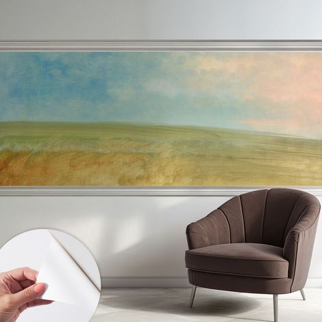 Papier peint autocollant adhésif avec imprimé motifs uniques apparence moderne Champs pastel 250x104 cm (1/5)