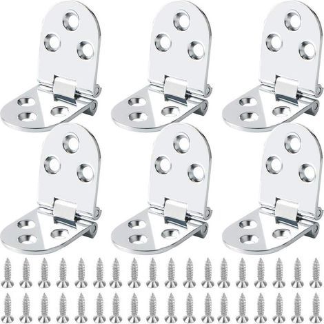 6 charnières plates pliantes pour porte d'armoire, table de machine à coudre (1/5)