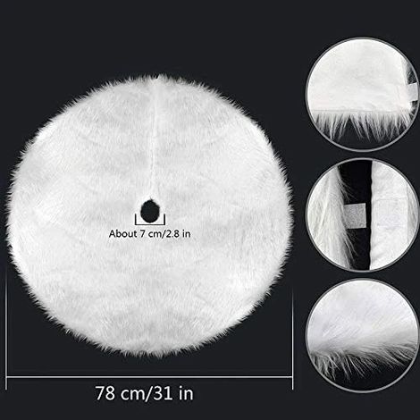 Tapis de sapin de Noël en peluche, tapis de base pour sapin de Noël, tapis en peluche blanche, pour une décoration de Noël réussie (1/5)