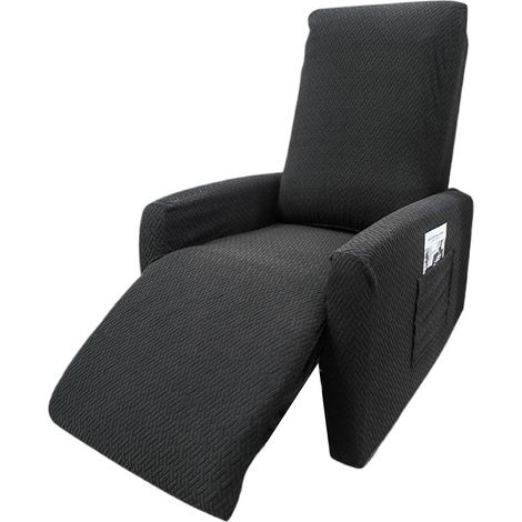 Funda elástica y funcional de color negro para sillón reclinable, tamaño pequeño (con bolsa de almacenamiento). (1/5)