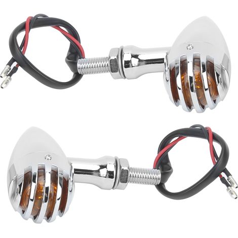 2x Feux Clignotants LED Rétro Motocycle avec Grille, Indicateurs Adaptés pour Yamaha (1/5)