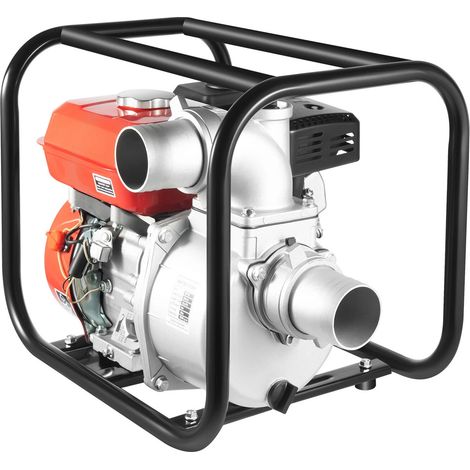 Motopompa a benzina da 3", 7,5 CV, altezza di mandata 40 m, 36.000 l/h, pompa per acque reflue da giardino con motore a 4 tempi e tubo da 7 m, pompa a benzina, avviamento a fune, piede
