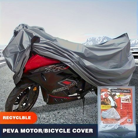 Motorcycle rain cover, PEVA rain and dustproof bicycle/electric scooter cover, motorcycle protective cover (1/4)