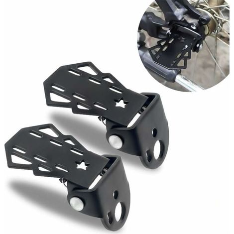 2pcs Pédale Arrière Repose-Pied Essieu Acier Antidérapant pour Bicyclette Universel (1/5)