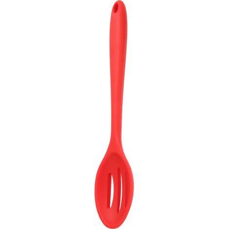 Lot de 3 cuillères en silicone rouge, cuillères à salade, cuillères de cuisine, cuillères à soupe, ustensiles de cuisson. (1/5)