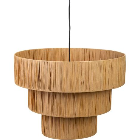 Lampara de techo de rafia y metal marrón 51x51x37 (1/5)