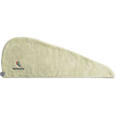 Serviette cheveux à capuche microfibre douce séchage rapide, éponge corail réglable respirante confortable pour femmes, vert clair motif perroquet (1/5)