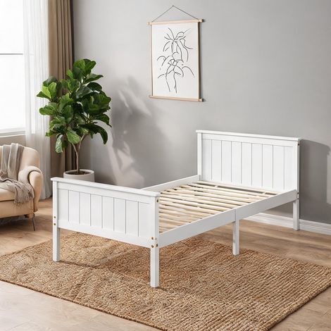 Canapé convertible blanc en pin 210 x 98 x 82 cm (1/5)