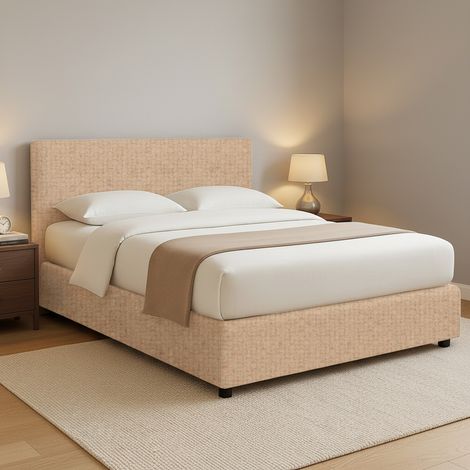 Letto Matrimoniale Oxford, Sfoderabile, Contenitore Made in Italy, Beige (1/5)