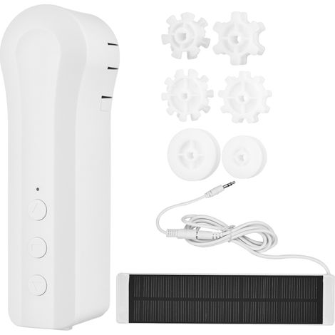 Stores intelligents à énergie solaire avec moteur à chaînette motorisée, application 2,4 GHz et commande vocale, télécommande 433 MHz, programmation horaire avec 6 vitesses pour différents types de st (1/5)