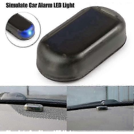 Alarme lumineuse de voiture, alarme solaire de voiture, nouvelle alarme lumineuse LED pour voiture, feux d'alarme factices, faux système d'avertissement de sécurité solaire, lampe antivol clignotante (1/4)