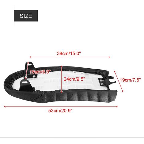 Selle vintage en cuir PU pour moto, style café racer, plat et confortable, compatible CG125, GN, CB400SS. (1/5)