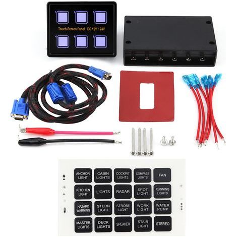12V/24V 6-fach Touchscreen-Bedienfeld mit LED-Schaltern für Auto/Boot - Universal (1/5)
