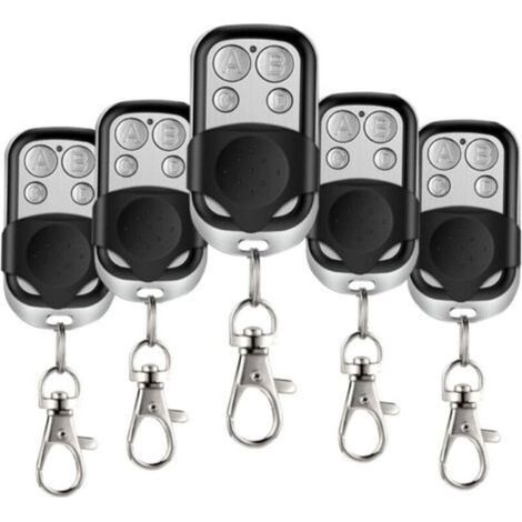 5 Pcs Telecommande Universelle Portail, 433,92 MHz Télécommande Garage sans Fil à 4 Boutons avec Couvercle Coulissant Porte Clés pour Porte Garage Électrique (1/5)