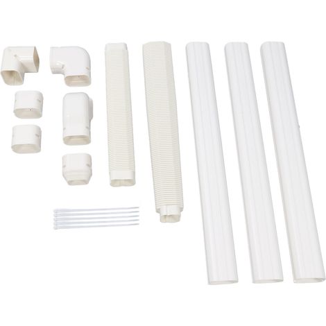 Kit de cache-tuyaux décoratif en PVC pour climatiseur, compatible avec les pompes à chaleur mini-split et autres systèmes de climatisation. (1/5)