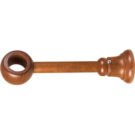 1 supporto riducidible chiuso per bastone legno diametro 28 mm - ciliegio