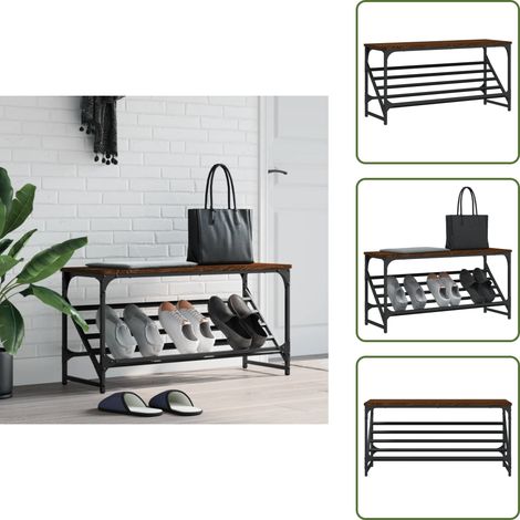Schuhregal Braun Eichen-Optik 90x30x45 cm Holzwerkstoff - Schuhschrank - Schuhregal - Garderobe - Einbauschrank - Aufbewahrungsbox (1/5)