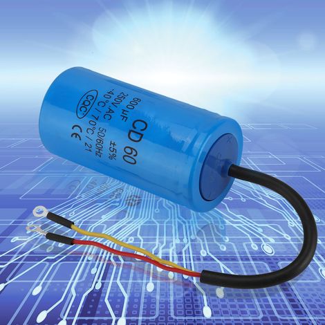 CD60 Betriebskondensator mit Anschlusskabel 250 V AC 600 µF 50/60 Hz für Motor-Luftkompressor (1/5)