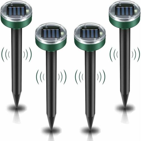 Repelente Solar de Topos, Repelente de Plagas Ultrasónico de 4 Piezas - Control de Topos con IP65 a Prueba de Agua, Repelente de Topos de jardín Repelente de Topos (1/5)
