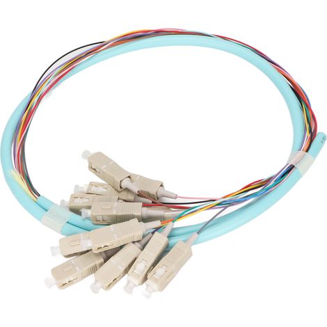 Câble à fibres optiques multimode 12 brins, ferrules céramiques, faible perte d'insertion pour instrumentation (1/5)