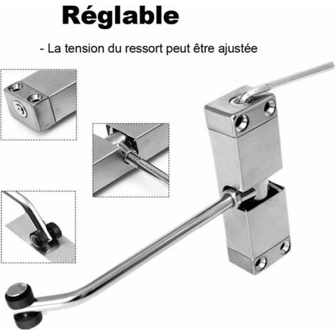 Ferme-Porte - Acier Inoxydable Alliage Zinc - Réglable Vitesse Fermeture - Pour Portes ≤ 30 Kg et ≤ 1 M Largeur - Automatique (1/4)
