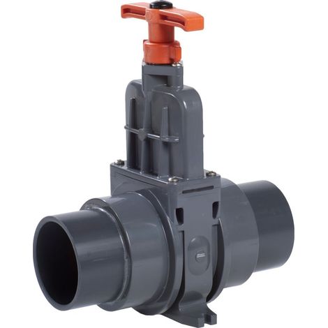 Zub Absperrschieber PVC DN 100, PN 1, mit Anschlußstutzen