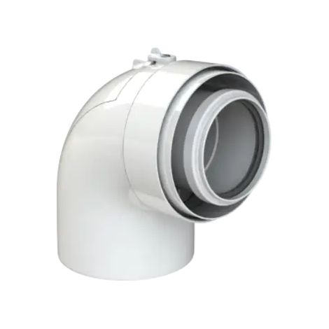 Brötje Manguito largo DN60/100 PPs/Al concéntrico K60 KRA250 blanco, 7308327