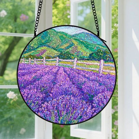 Suspension en vitrail, attrape-soleil coloré élégant, décoration maison minimaliste, cadeau Noël, Fête des Mères pour femme, homme, maman 9cm (1/5)