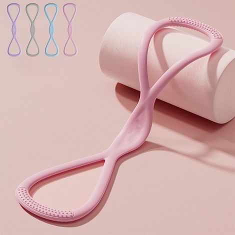 Banda de resistencia, banda de entrenamiento en forma de ocho, unisex, banda de fitness, adecuada para entrenamientos en casa, estiramientos y Pilates - rosa (1/5)
