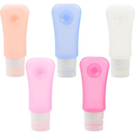 89ml Silicone Makeup Bottle, Pack of 5, with Suction Cup (1/5)
