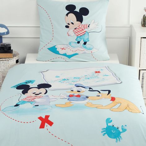 Parure de lit pour enfant - 135 x 200 cm - Motif - Pour garçons et filles - 1 taie d'oreiller 80 x 80 cm + housse de couette 135 x 200 cm - 100 % (1/5)