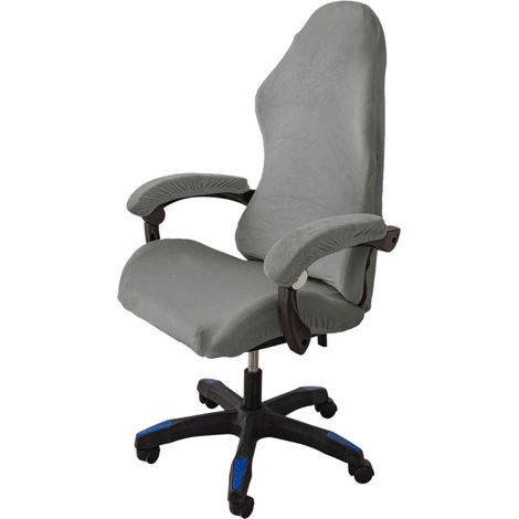 Housses de Chaise de Gaming Lot de 4,nsemble Housse Fauteuil Gamer avec Housses d'accoudoirs/couvertures de Dossier de Chaise/Housse de siège de Chaise,Convient aux chaises de jeu (Gris clair) (1/5)