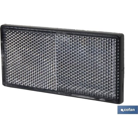 Catarifrangente rettangolare con adesivo da applicare sui veicoli 106x50mm in PMMA bianco (1/4)