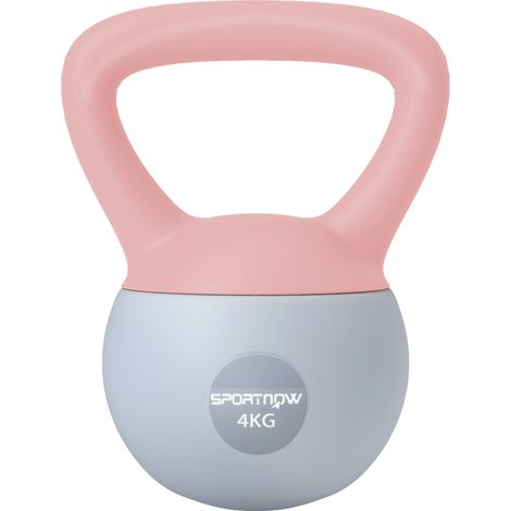 SPORTNOW 4KG Kettlebell with Soft Body and Non-Slip Handle, Pink and Grey (1/5)