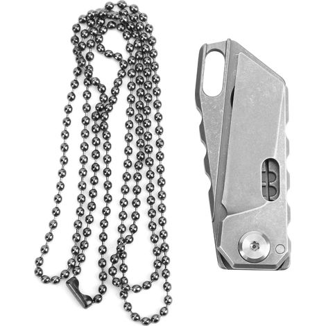 Couteau de poche pliant Mini EDC, manche en titane, lame S35VN, outil de survie extérieur portable argenté (1/5)