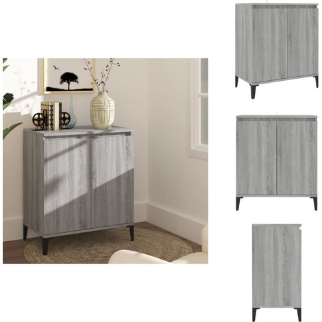 Sideboard Grau Sonoma 60x35x70 cm Holzwerkstoff - Schreibtisch - Wohnzimmermöbel - Sideboard Grau - Regal - Holz Sideboard (1/5)