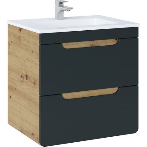 Ensemble sous-vasque + vasque - Noir - 60 cm - Archipel Cosmos - Livraison gratuite