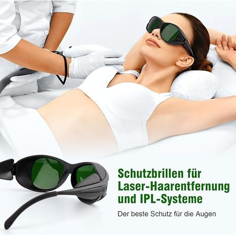 occhiali protettivi laser IPL 200NM-2000NM con mitocondri rossi per occhiali per epilazione HPL/IPL con protezione UV-C per dispositivi di epilazione IPL, occhiali per operatori di cosmetologia laser (1/4)