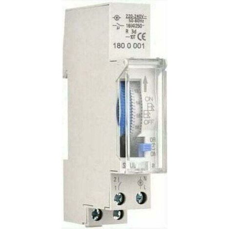 Minuterie mécanique de 24 heures Minuterie minimale de 15 minutes Montage sur rail Batterie intégrée, SUL180a AC220-240V Gris - SUL180a AC220-240V Gris