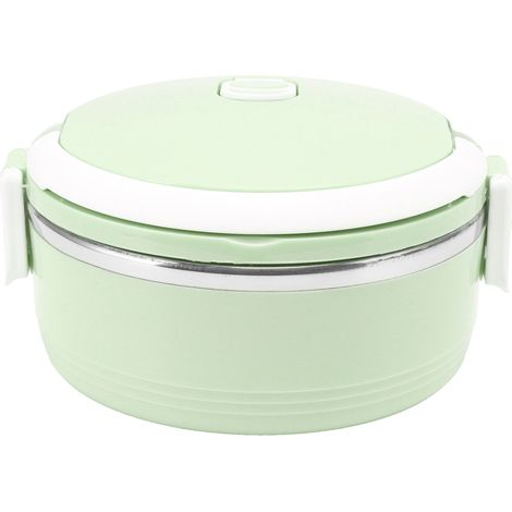 Boîte repas thermique en acier inoxydable monocouche, portable isolée bento avec fermeture de sécurité pour enfants et adultes, vert (1/5)