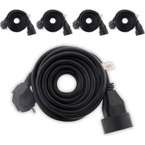 – Lot de 5 prolongateurs 16A HO5VV-F 3G1,5mm² – Longueur 5m – Puissance 3680W – Sécurité enfant – Certifié NF
