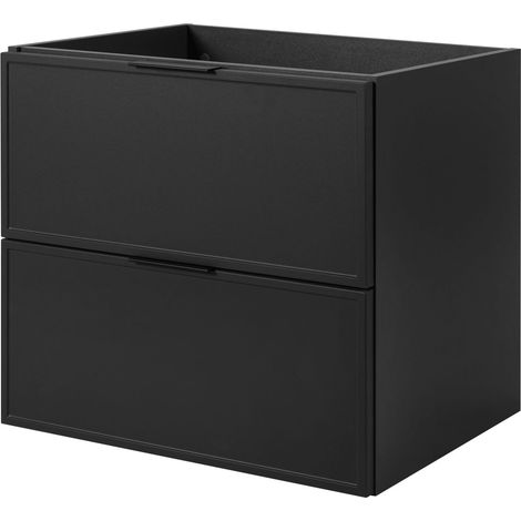 Meuble vasque, Cachemire / Chêne Craft + poignée noire, 140 ( 2 × 60 + 20) × 77 × 46 cm + Plan de travail, pieds noirs (1/5)