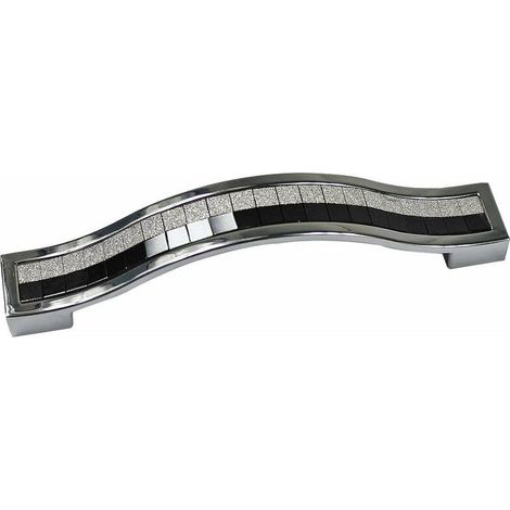 VURAHOME - 6x 96mm Cristal Poignée De Porte Décoration Bouton De Porte Placard Bouton Tiroir Placard Penderie Placard, Argent Noir