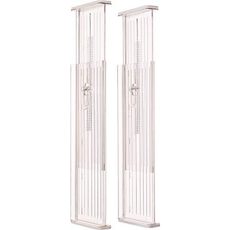 iDesign Linus Divisore cassetti regolabile, Separatore cassetti cucina alto in plastica, Set da 2 organizer cassetti, trasparente (1/3)