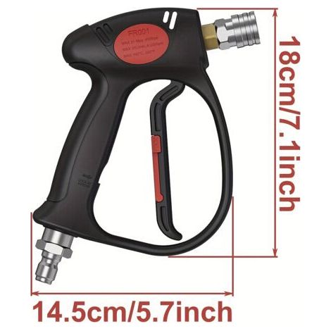 Pistolet à Eau Haute Pression avec Tuyau Rotatif 360°, Canon à Mousse et Raccords Rapides – Poignée Ergonomique, Lavage de Voiture, Piscine et Animaux, Connecteurs 1/4" & 3/8"